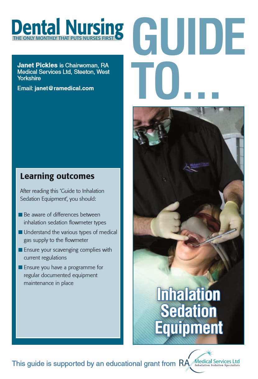 Guide to Inhalation Sedation Equipment - Dental Nursing guide cover